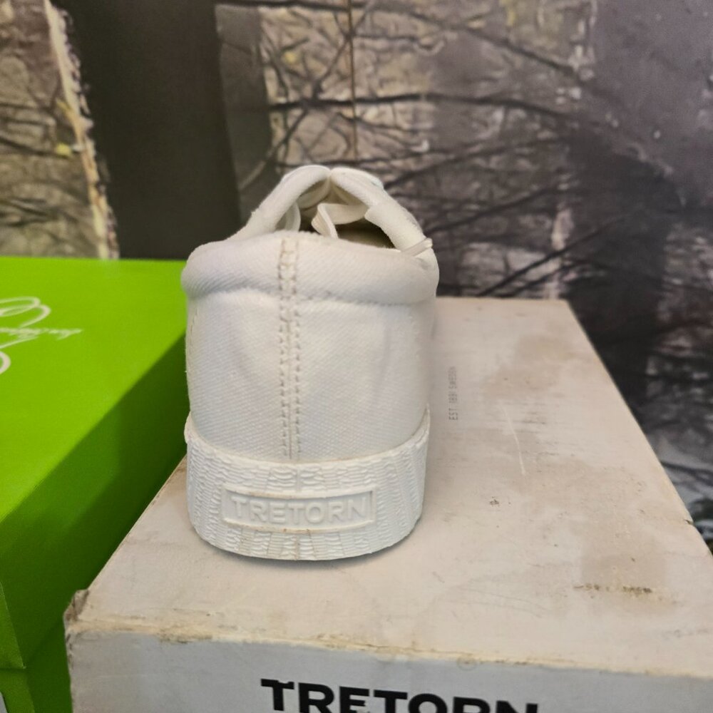 Tretorn All-White Canvas Low-Top Sneakers - Picture 4 of 5